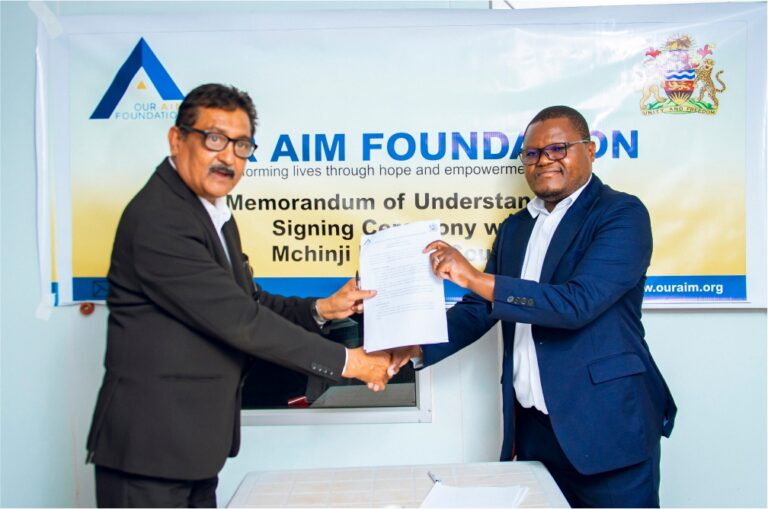 Our Aim Foundation Enters into Agreement with Mchinji District Council